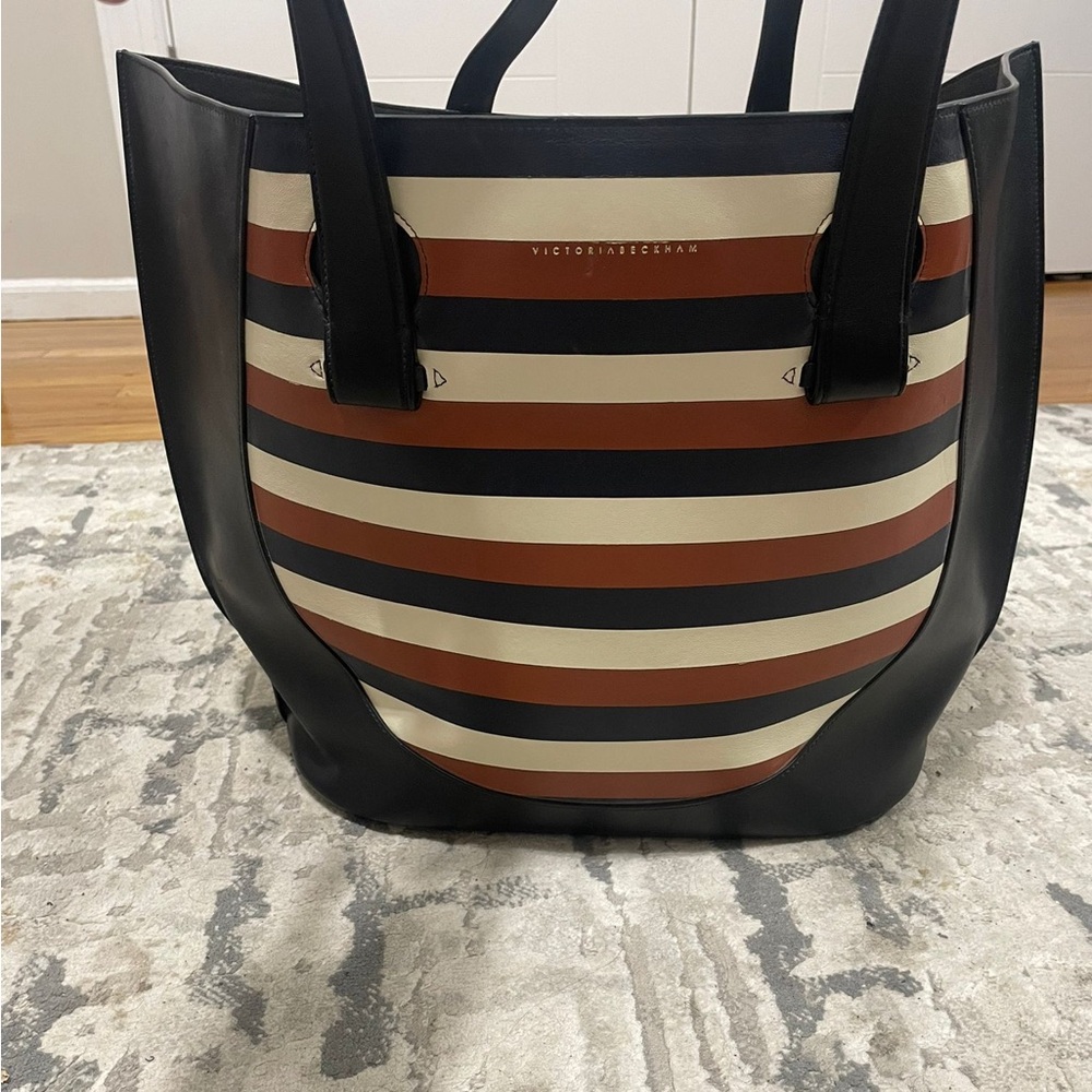 Victoria Beckham Tulip Striped Leather Tote Bag No.118